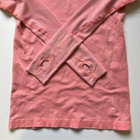 Lululemon Swiftly Tech Long Sleeve Crew Heathered Grapefruit Diagonal Stripe 10 - Picture 16 of 16